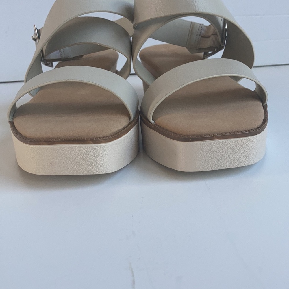 Eleanor Bamboo neutral wrap sandal cream colored buckle - Picture 8 of 13